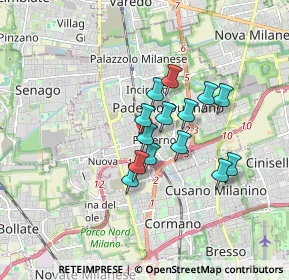 Mappa Via Roma, 20037 Paderno Dugnano MI, Italia (1.24286)