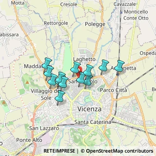 Mappa Via Peschiera, 36100 Vicenza VI, Italia (1.25692)
