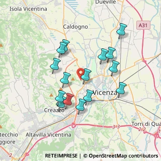 Mappa Strada Vicinale Monte Crocetta, 36100 Vicenza VI, Italia (3.31733)