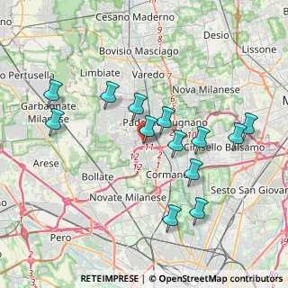 Mappa CAP, 20037 Paderno Dugnano MI, Italia (3.72923)