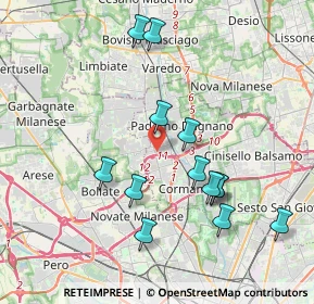 Mappa CAP, 20037 Paderno Dugnano MI, Italia (3.85923)