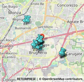 Mappa Via Belvedere, 20861 Brugherio MB, Italia (1.288)
