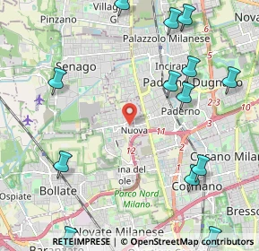 Mappa Via Paolo Veronese, 20021 Bollate MI, Italia (3.07813)