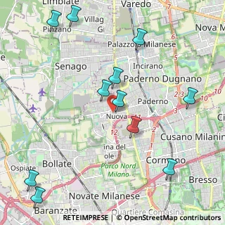 Mappa Via Paolo Veronese, 20021 Bollate MI, Italia (2.54727)