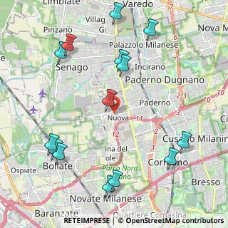 Mappa Via Paolo Veronese, 20021 Bollate MI, Italia (2.56786)
