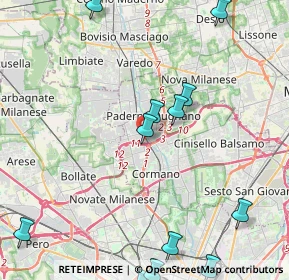 Mappa Via Fosse Ardeatine, 20037 Paderno Dugnano MI, Italia (5.5575)