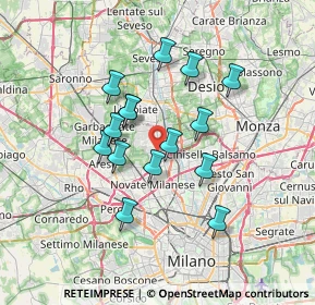 Mappa Via Tintoretto, 20037 Paderno Dugnano MI, Italia (5.78667)