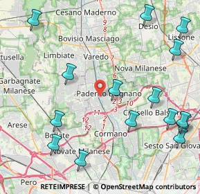 Mappa Via Oslavia, 20037 Paderno Dugnano MI, Italia (5.47533)