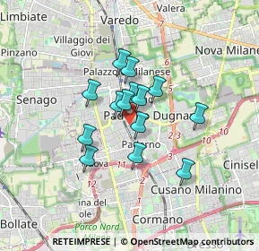 Mappa Via Oslavia, 20037 Paderno Dugnano MI, Italia (1.17286)