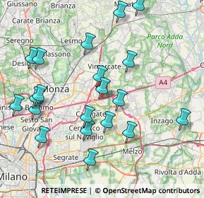 Mappa Parcheggio Leroy Merlin, 20867 Caponago MB, Italia (8.6335)