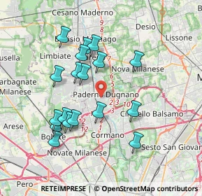 Mappa Via Bruno Buozzi, 20037 Paderno Dugnano MI, Italia (3.51667)
