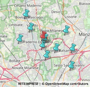 Mappa Via Agostino cardinal riboldi, 20037 Paderno Dugnano MI, Italia (3.25818)