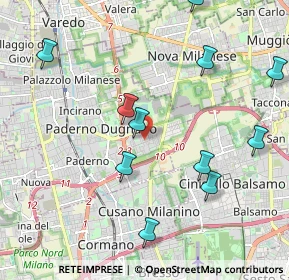 Mappa Via Agostino cardinal riboldi, 20037 Paderno Dugnano MI, Italia (2.44583)