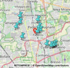 Mappa Piazza Enrico Berlinguer, 20037 Paderno Dugnano MI, Italia (1.72692)