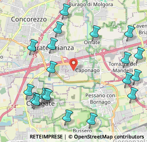 Mappa Via di Vittorio Giuseppe, 20867 Caponago MB, Italia (2.6275)