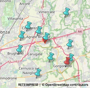 Mappa Via di Vittorio Giuseppe, 20867 Caponago MB, Italia (4.08182)