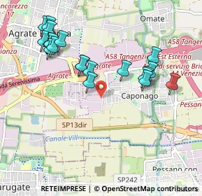 Mappa Via di Vittorio Giuseppe, 20867 Caponago MB, Italia (1.0245)