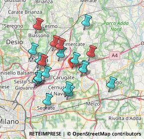Mappa Via di Vittorio Giuseppe, 20867 Caponago MB, Italia (6.5565)