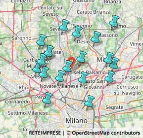 Mappa Via Cardinale Agostino Gaetano Riboldi, 20037 Paderno Dugnano MI, Italia (6.94632)