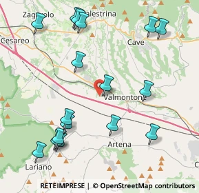 Mappa Via Colle Morello, 00038 Valmontone RM, Italia (5.11765)