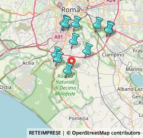 Mappa Via Giovanni Gutenberg, 00128 Selcetta RM, Italia (7.02727)