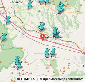 Mappa Via Colle Aprano, 00038 Valmontone RM, Italia (5.52)