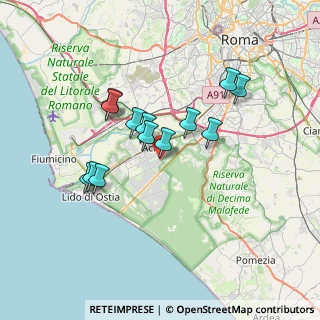 Mappa Via Posidippo, 00125 Roma RM, Italia (6.23846)