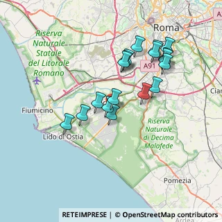 Mappa Via Posidippo, 00125 Roma RM, Italia (7.07167)