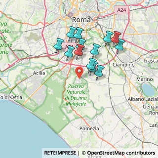 Mappa Via Arnoldo Mondadori, 00128 Selcetta RM, Italia (6.57538)