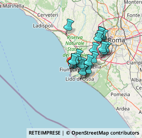 Mappa Via Orbetello, 00054 Fiumicino RM, Italia (9.4535)