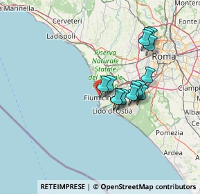 Mappa Via Orbetello, 00054 Fiumicino RM, Italia (11.696)