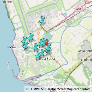 Mappa Via Michele Valeri, 00054 Fiumicino RM, Italia (1.40636)