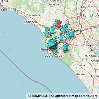 Mappa Via Mario Calderara, 00054 Fiumicino RM, Italia (8.1025)
