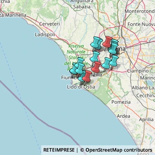 Mappa Via Alberto Santos-Dumont, 00054 Fiumicino RM, Italia (10.9355)