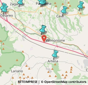 Mappa A1 Milano - Napoli, 00038 Valmontone RM, Italia (6.3475)