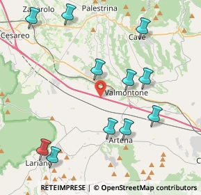 Mappa A1 Milano - Napoli, 00038 Valmontone RM, Italia (4.91636)