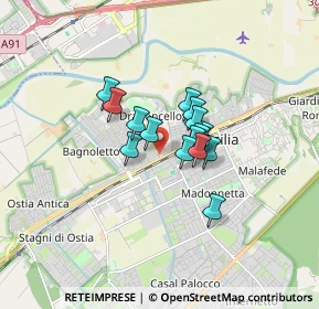 Mappa Via la Corsesca, 00126 Roma RM, Italia (1.06533)