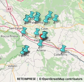 Mappa Via Pozzaga, 00038 Valmontone RM, Italia (6.698)