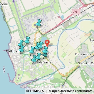 Mappa Via della Basilica di Sant'Ippolito, 00054 Fiumicino RM, Italia (1.76818)