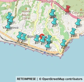 Mappa Via dei Giardini, 18012 Bordighera IM, Italia (1.1025)