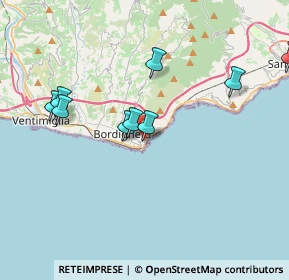 Mappa Via Arziglia, 18012 Bordighera IM, Italia (5.57077)