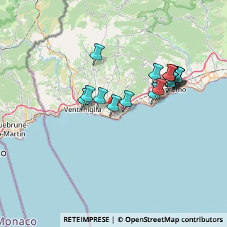 Mappa 18012 Bordighera IM, Italia (7.12889)
