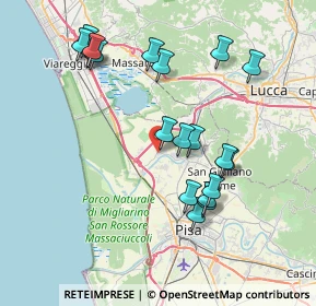 Mappa 56019 Vecchiano PI, Italia (7.98263)