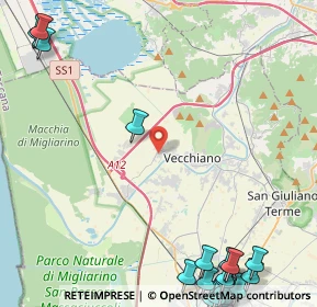 Mappa 56019 Vecchiano PI, Italia (7.6925)