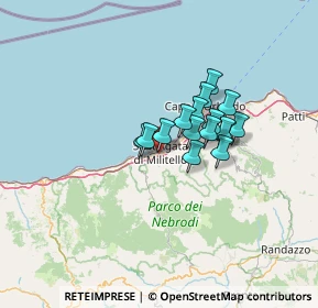 Mappa CDA Mina, 98076 Sant'Agata di Militello ME, Italia (9.6475)