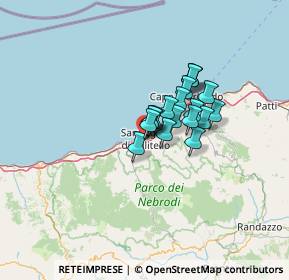 Mappa CDA Mina, 98076 Sant'Agata di Militello ME, Italia (8.73316)