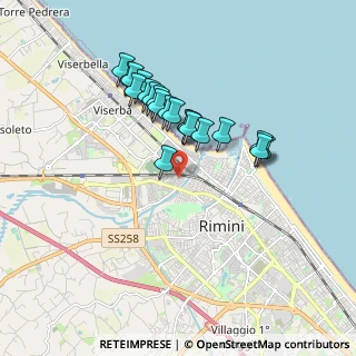 Mappa Via Lodovico Vincini, 47921 Rimini RN, Italia (1.552)