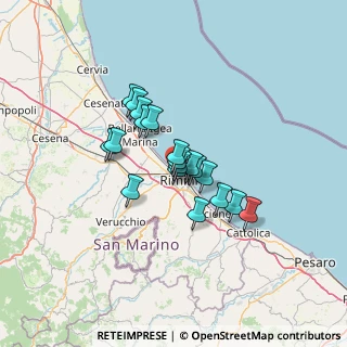 Mappa Via Lodovico Vincini, 47921 Rimini RN, Italia (9.26316)