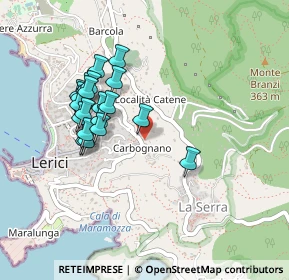 Mappa Via Carbognano 3 ° Traversa, 19032 Lerici SP, Italia (0.418)