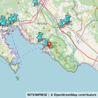 Mappa Via A. Bacigalupi, 19032 Lerici SP, Italia (6.23462)
